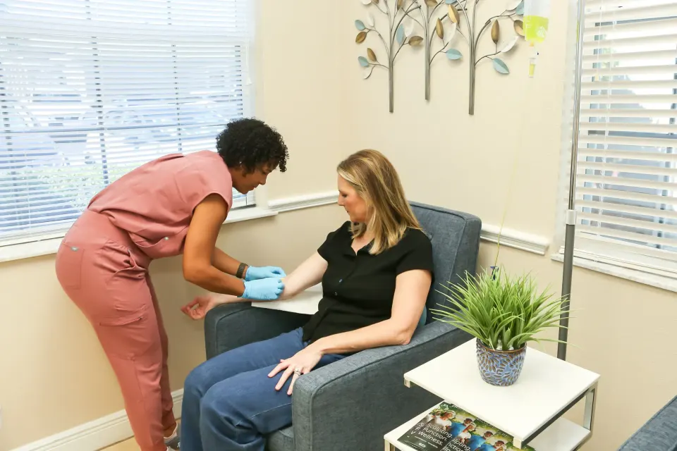 Infusion and body composition area for wellness services at Advanced Optimal Healthcare in Lutz, FL